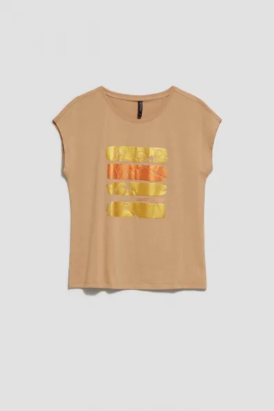 Marisse Women's T-Shirt L-Ts-4038 D.Beige