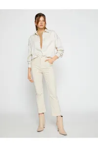 Koton Hispánske crop nohavice Manšestrové nohavice slim fit