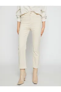 Koton Hispánske crop nohavice Manšestrové nohavice slim fit