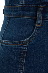Trendyol limitovaná edícia modrých gombíkov detailné mini džínsové šaty bez ramienok