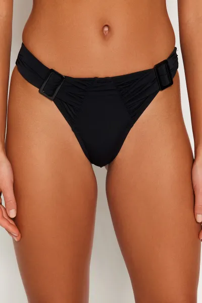 Trendyol Normal noha bikiny spodná časť s čiernymi doplnkami