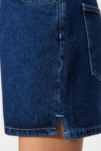 Trendyol modré udržateľnejšie džínsové šortky s detailom v páse