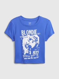 Modrý dámsky crop top s potlačou GAP