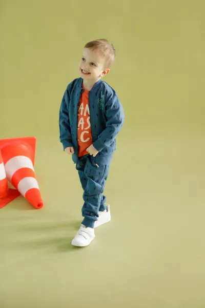 Pinokio Kids's Orange Flip Joggers Navy Blue