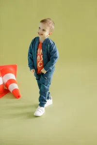 Pinokio Kids's Orange Flip Joggers Navy Blue