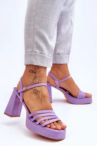 Boto Dámske semišové vysoké podpätky a platforma Verda Purple Platform