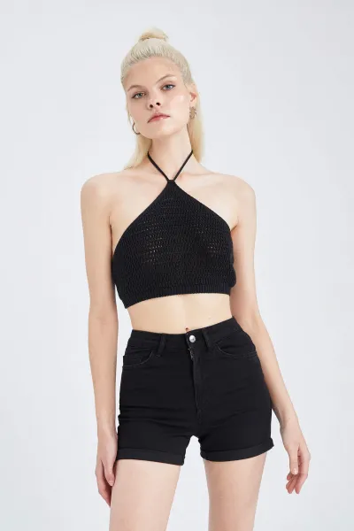 DEFACTO Regular Waist Folded Jean Shorts