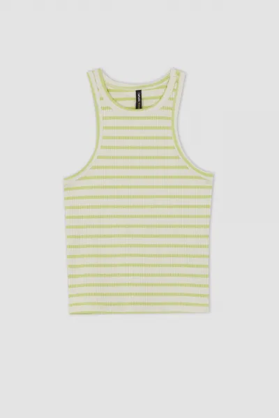 DEFACTO Slim Fit Halterový Golier Rebrované Tielko
