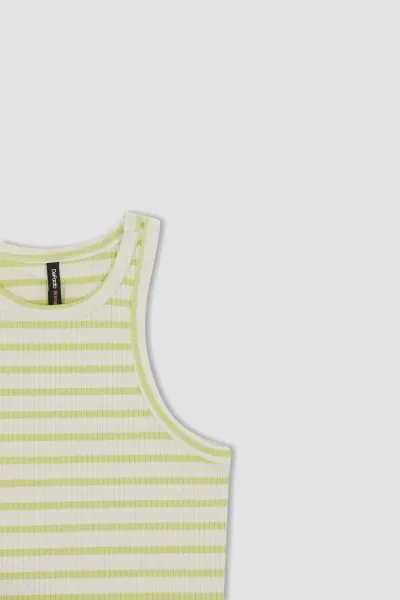 DEFACTO Slim Fit Halterový Golier Rebrované Tielko