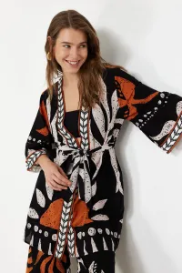 Trendyol etnický vzor opaskový mini-tkaný 100% bavlnený kimono a kaftan