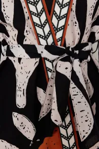 Trendyol etnický vzor opaskový mini-tkaný 100% bavlnený kimono a kaftan