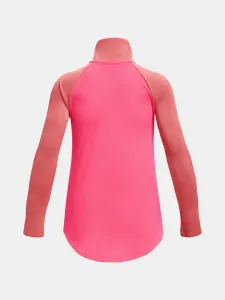 Tmavo ružové dievčenské športové tričko Under Armour Tech