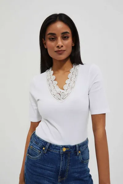 Marisse Women's T-Shirt L-Ts-4084 White