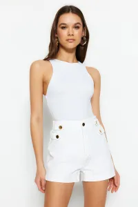 Trendyol White Button Detailed Shorts