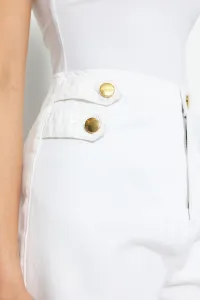 Trendyol White Button Detailed Shorts