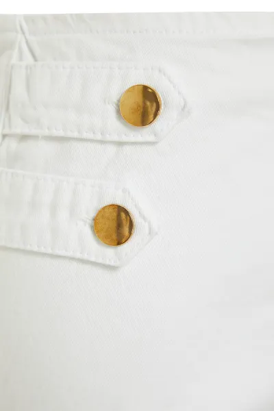 Trendyol White Button Detailed Shorts