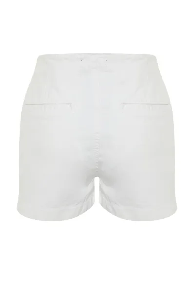 Trendyol White Button Detailed Shorts