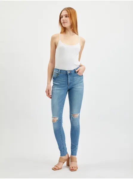 Svetlomodré dámske skinny fit džínsy ORSAY