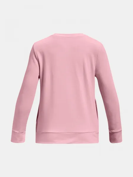 Ružová dievčenská športová mikina Under Armour UA Rival Terry Crew
