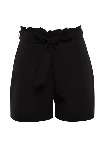 Trendyol Curve Black Finike Carrot Woven Shorts & Bermuda