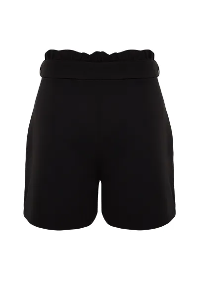 Trendyol Curve Black Finike Carrot Woven Shorts & Bermuda