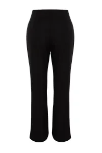 Trendyol Curve Black Stone detailné Finike tkané nohavice