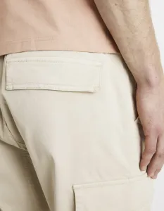 Krémové pánske cargo nohavice Celio Docar
