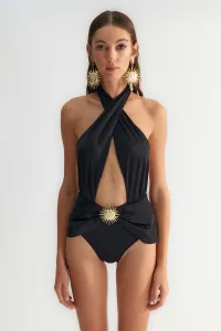 Trendyol X Zeynep Tosun Black Sun Detailné plavky