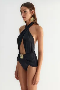 Trendyol X Zeynep Tosun Black Sun Detailné plavky