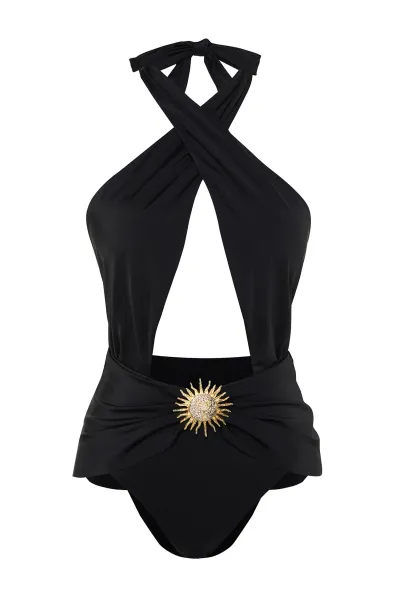 Trendyol X Zeynep Tosun Black Sun Detailné plavky
