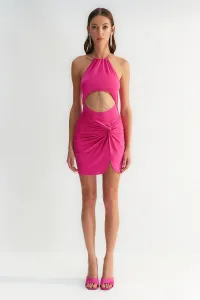 Trendyol X Zeynep Tosun Fuchsiová sukňa s detailmi drapérií
