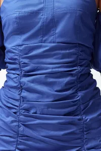 Trendyol Blue limitovaná edícia zahalených mini poplínskych tkaných šiat tkané šaty
