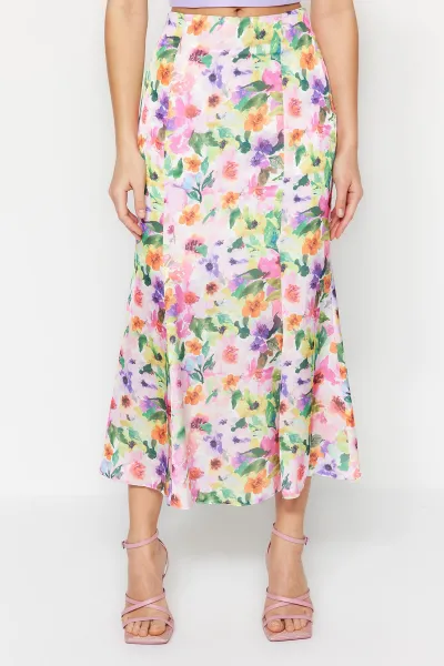 Trendyol Multicolored Floral Patterned Maxi Length Woven Skirt