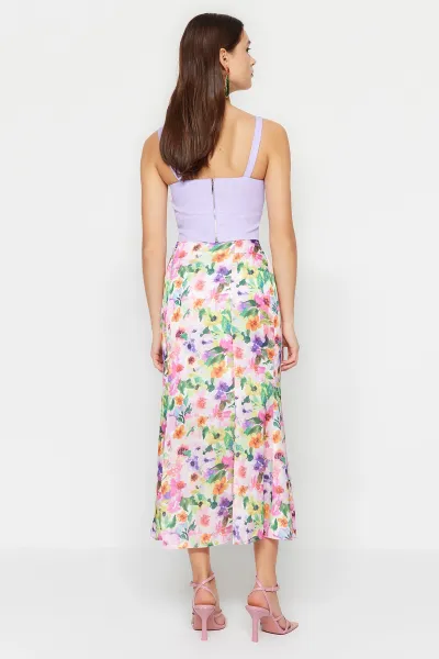 Trendyol Multicolored Floral Patterned Maxi Length Woven Skirt