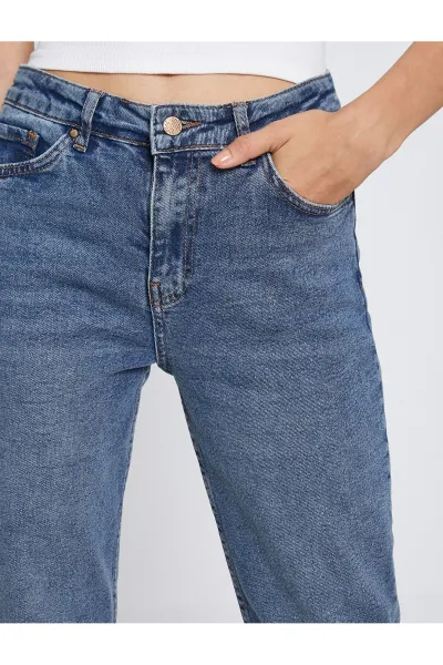 Koton Džínsy s rovnými nohavicami Nohavice vysoký pás - Eve Slim Jeans