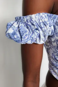 Trendyol Multicolored Crop Lined Corset Detailed Floral Patterned Woven Poplin Bustier