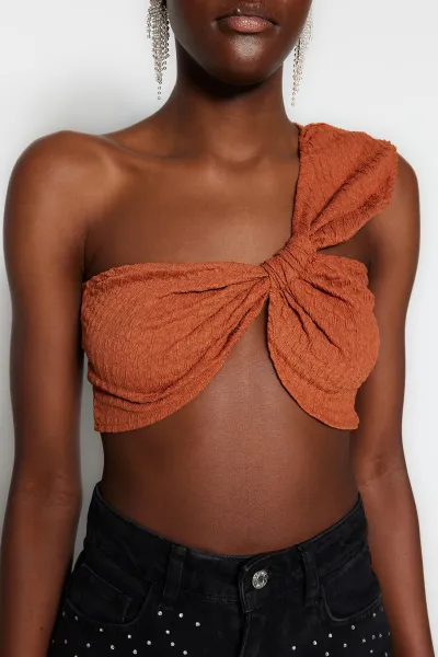 Trendyol Pletený Textúrovaný Bustier s Dlaždicovým Vzorom