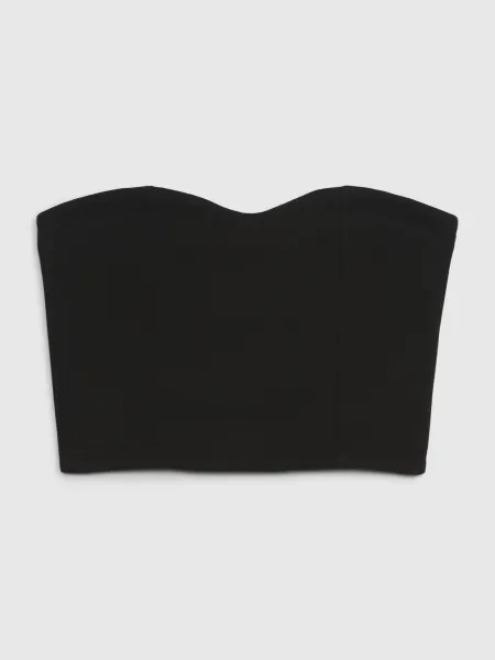 Čierny dámsky crop top bez ramienok GAP