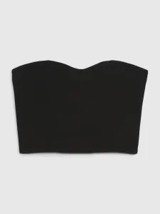 Čierny dámsky crop top bez ramienok GAP