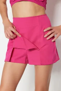 Trendyol Fuchsia Double Slit Super Mini Weave Shorts Skirt