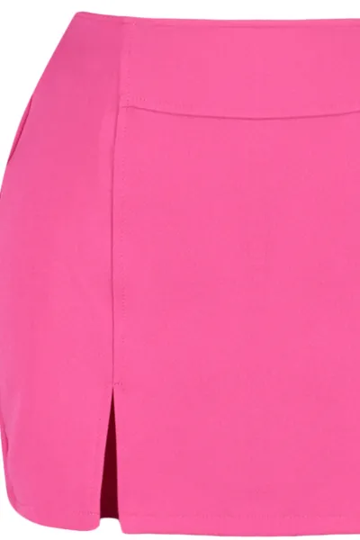 Trendyol Fuchsia Double Slit Super Mini Weave Shorts Skirt