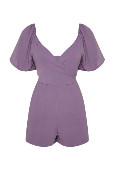 Trendyol Lila Mini Overal s Detailom na Zadnom Okne