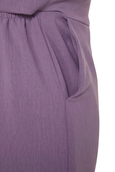 Trendyol Lila Mini Overal s Detailom na Zadnom Okne
