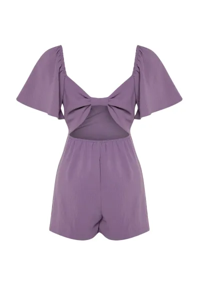 Trendyol Lila Mini Overal s Detailom na Zadnom Okne