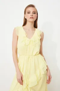 Trendyol Yellow Ruffle Evening Dress