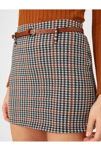 Podrobná mini sukňa s úzkym strihom Koton Belt