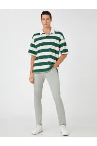 Koton Basic Gabardínové Nohavice s 5 Vreckami a Detailom s Gombíkom.