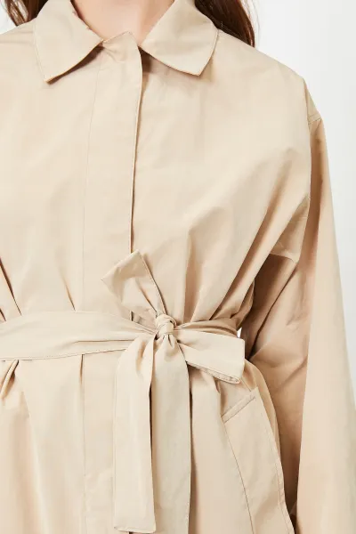 Koton Women's Beige Trench Coat