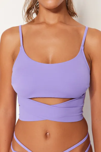 Trendyol Lila Bralette kravata bikiny top