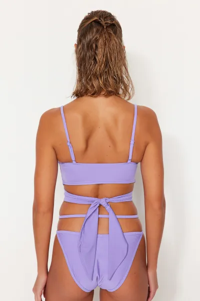 Trendyol Lila Bralette kravata bikiny top